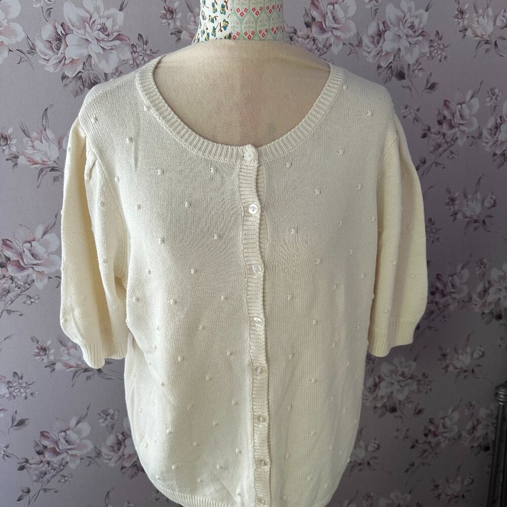 Short Sleeve Button Down Sweater